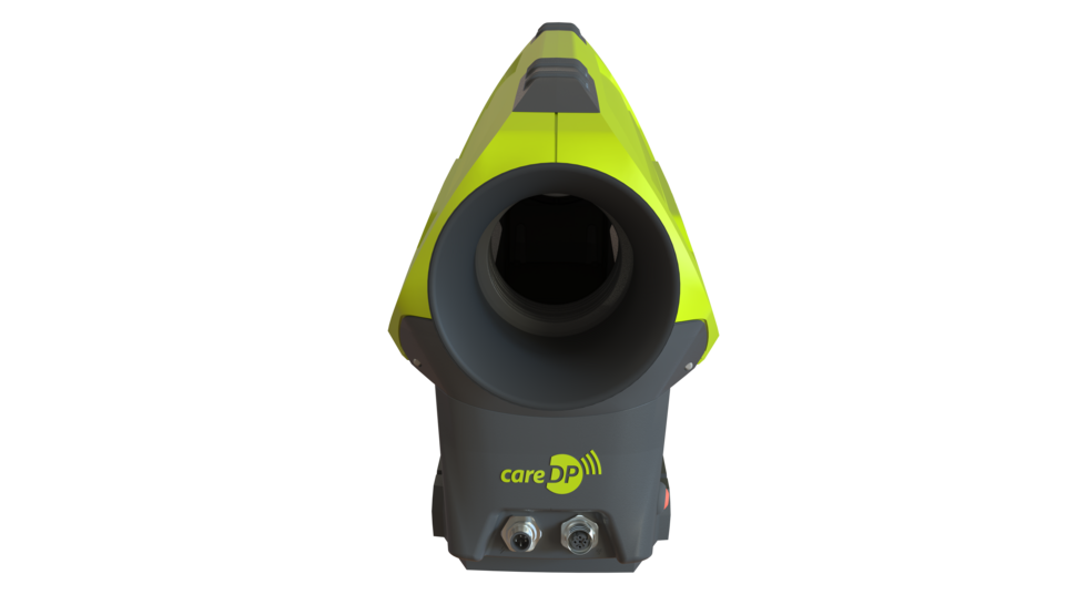 Front-facing view of careDP condition monitoring unit on LSH Delta, showing sensor head.